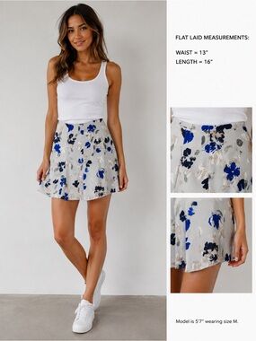 Banana Republic Petite Floral A-Line Mini Skirt Size 6P